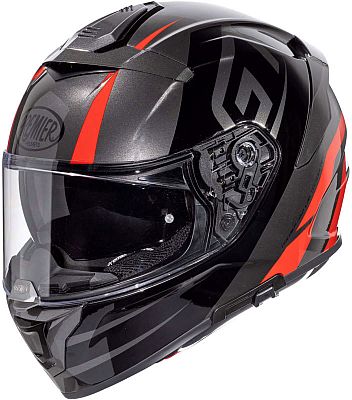 Premier Devil GT, Integralhelm - Grau/Schwarz/Rot - L von Premier