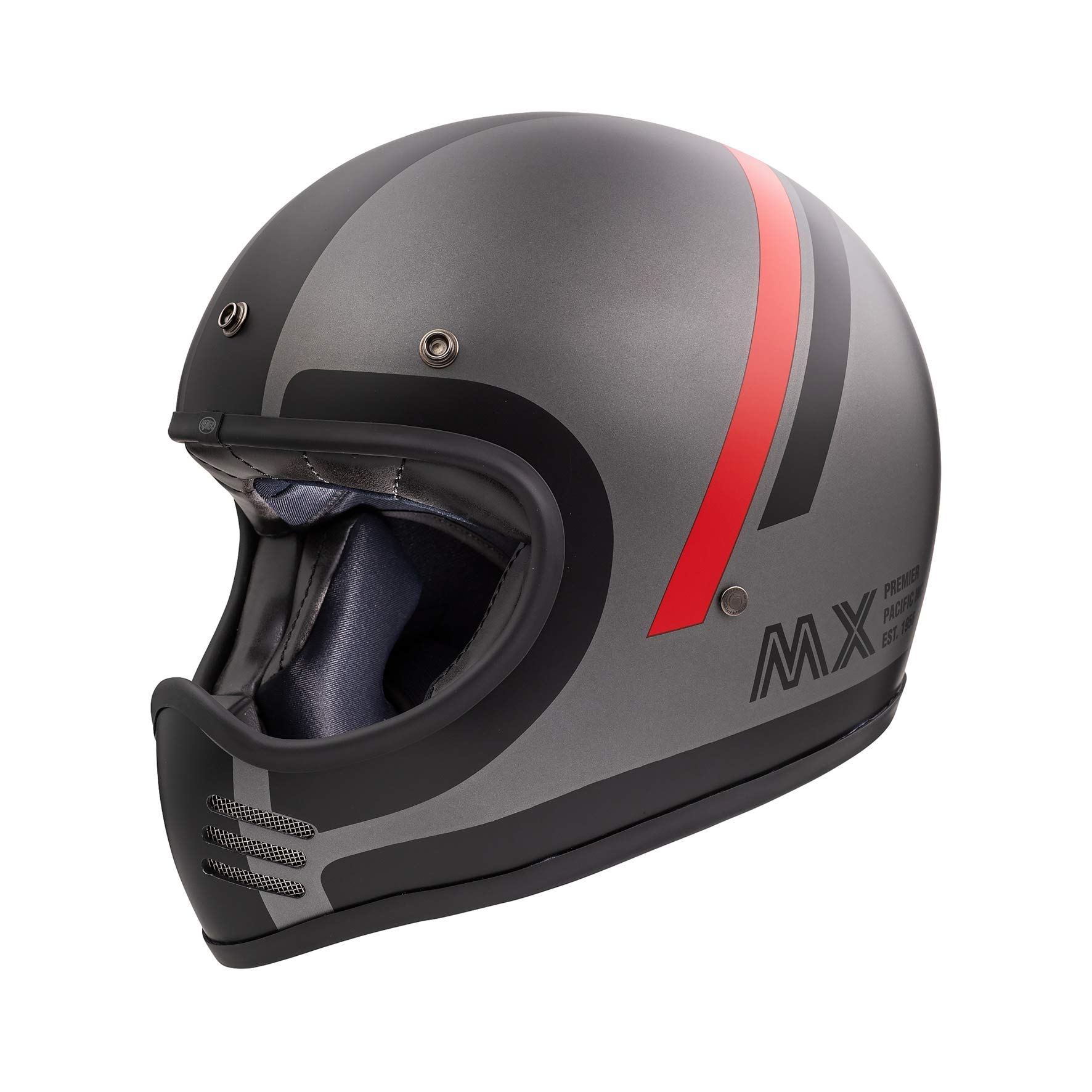 Premier HELM MX DO 17 BM,GRAU/SCHWARZ/ROT,XS von Premier