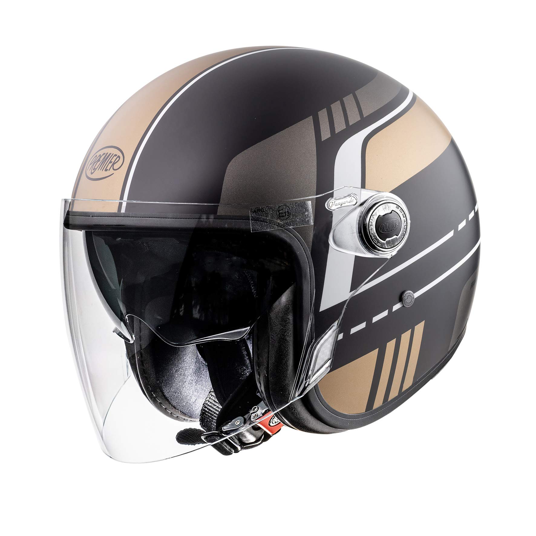 Premier HELM VANGARDE BL 19 BM,SCHWARZ/GOLD/WEISS,XL von Premier