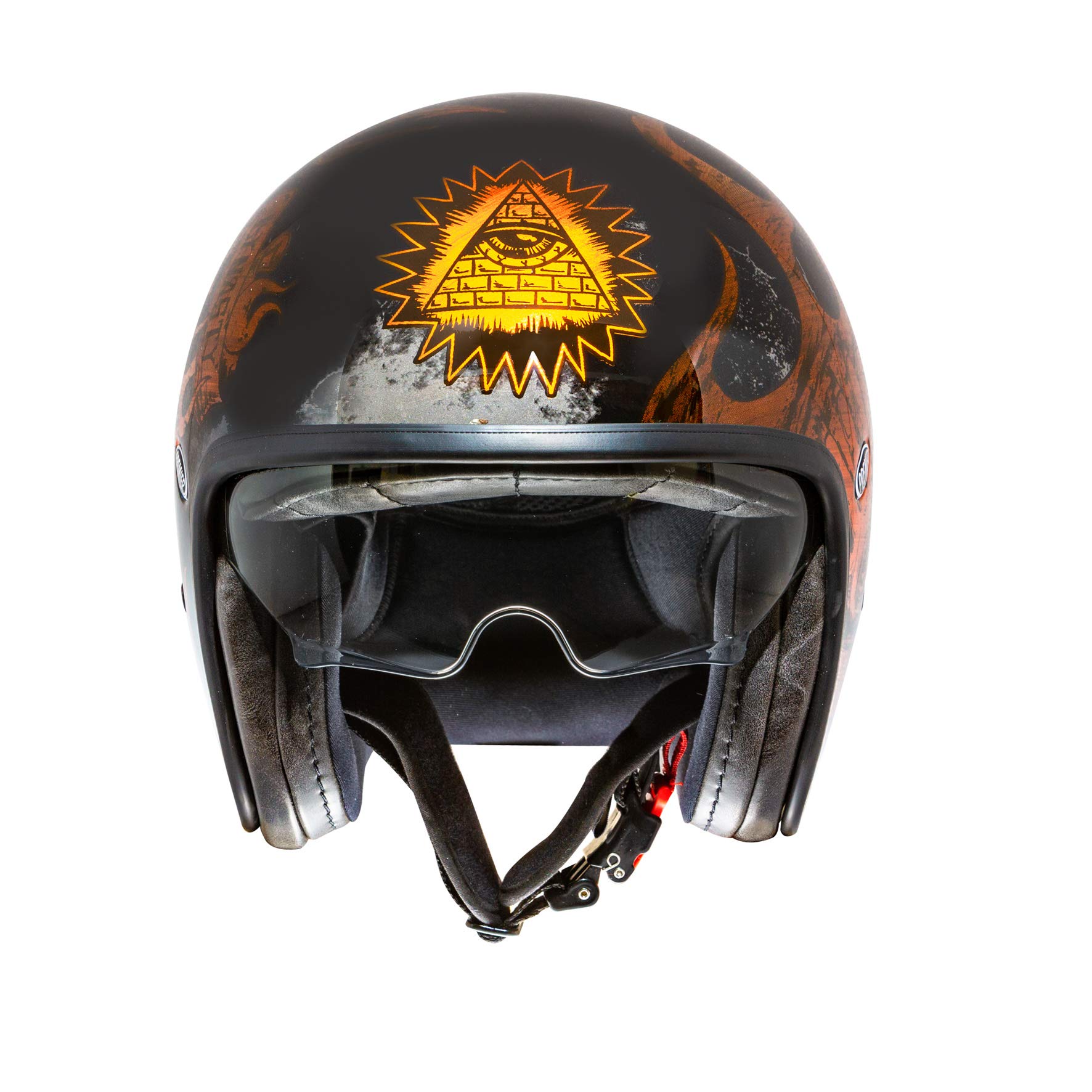 Premier HELM VINTAGE BD ORANGE CHROMED,SCHWARZ/ORANGE CHROM,XL von Premier