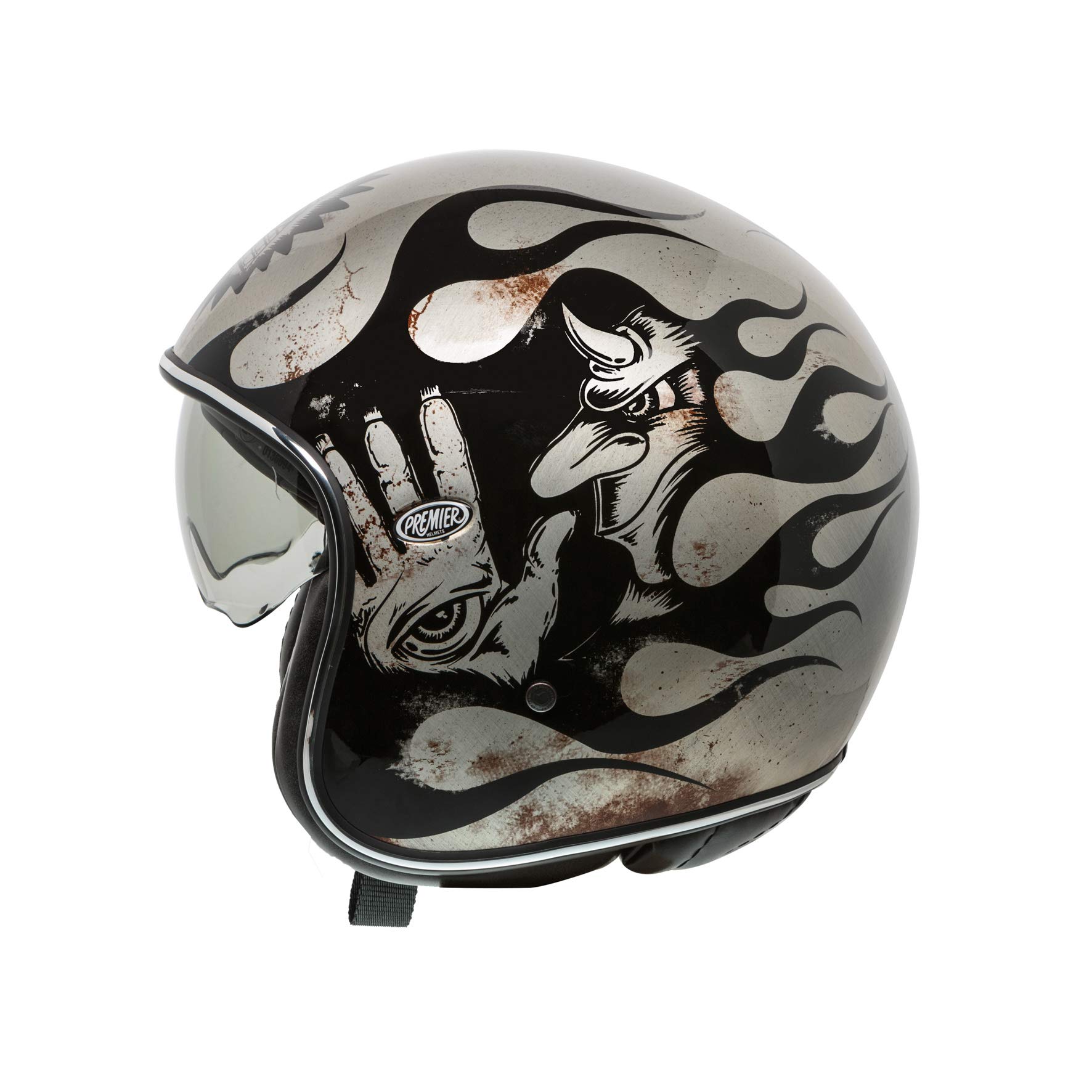 Premier HELM VINTAGE BD TITANIUM,GRAU SCHWARZ,S von Premier