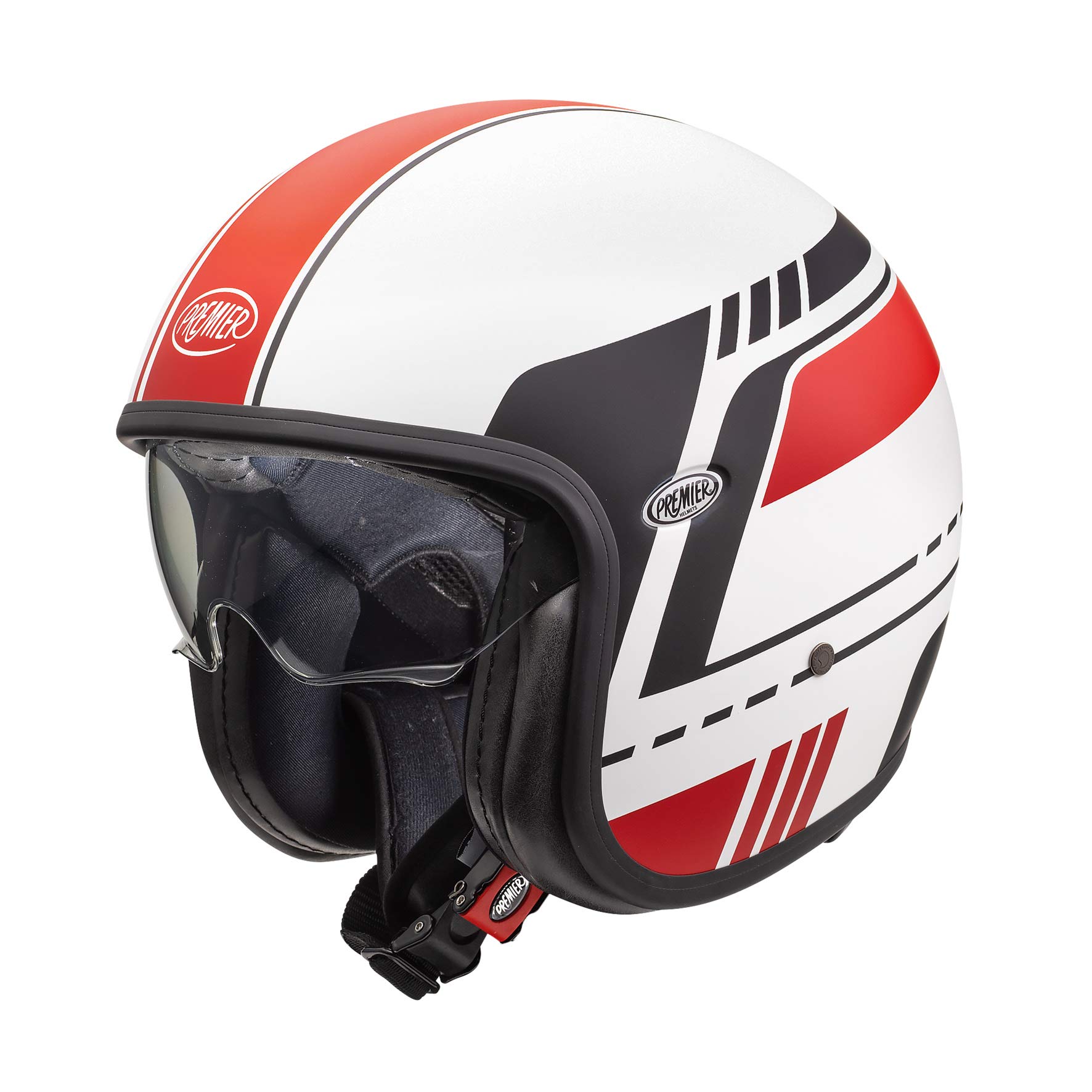 Premier HELM VINTAGE BL 8 BM,WEISS/ROT/SCHWARZ,XS von Premier