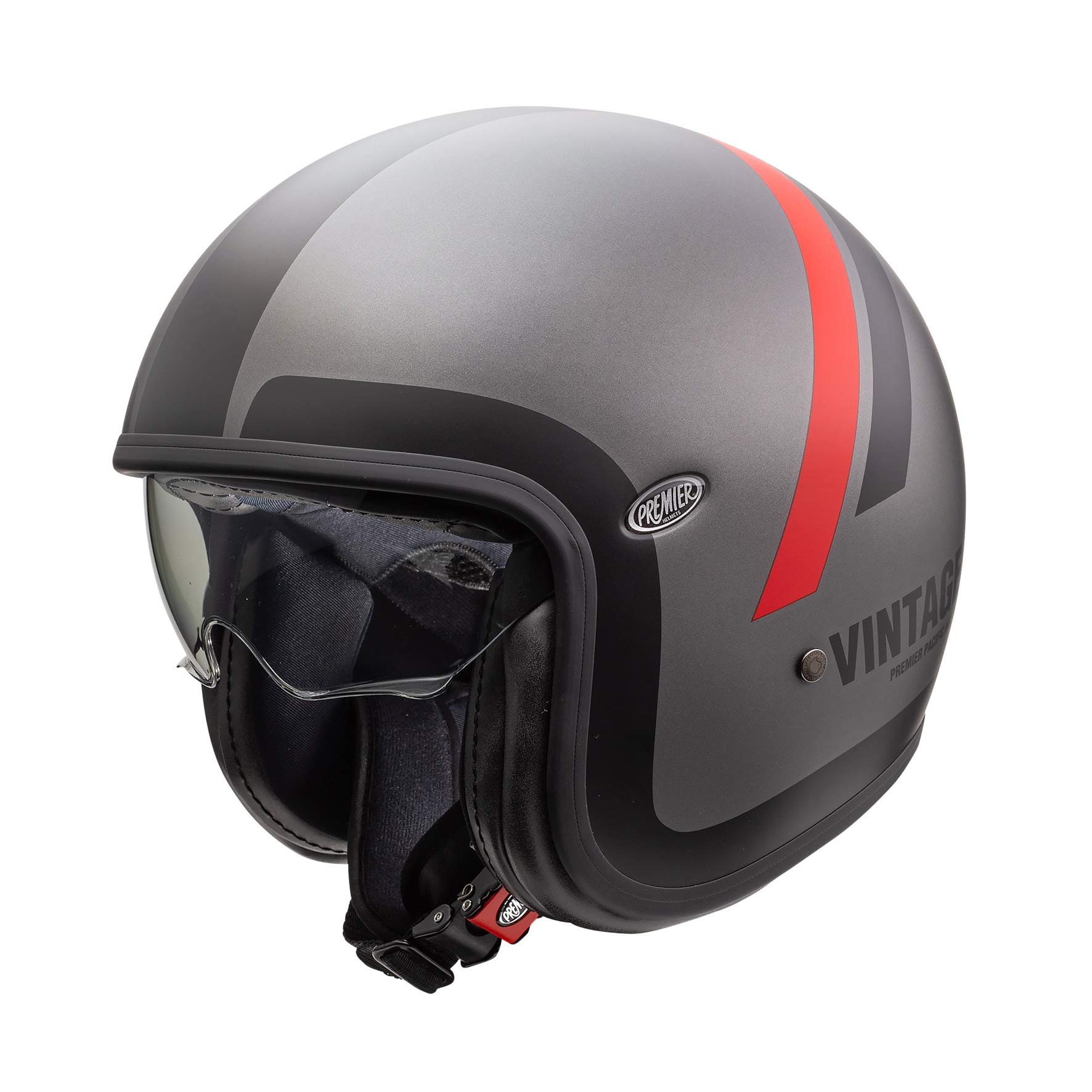 Premier HELM VINTAGE DO 17 BM,METALL GRAU/SCHWARZ/ROT,XS von Premier