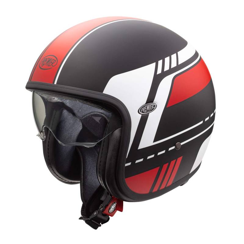 Premier HELM VINTAGE BL 92 BM,SCHWARZ/ROT/WEISS,M von Premier