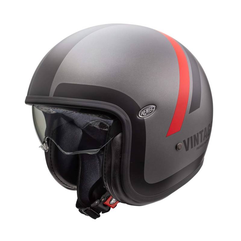 Premier HELM VINTAGE DO 17 BM,METALL GRAU/SCHWARZ/ROT,M von Premier