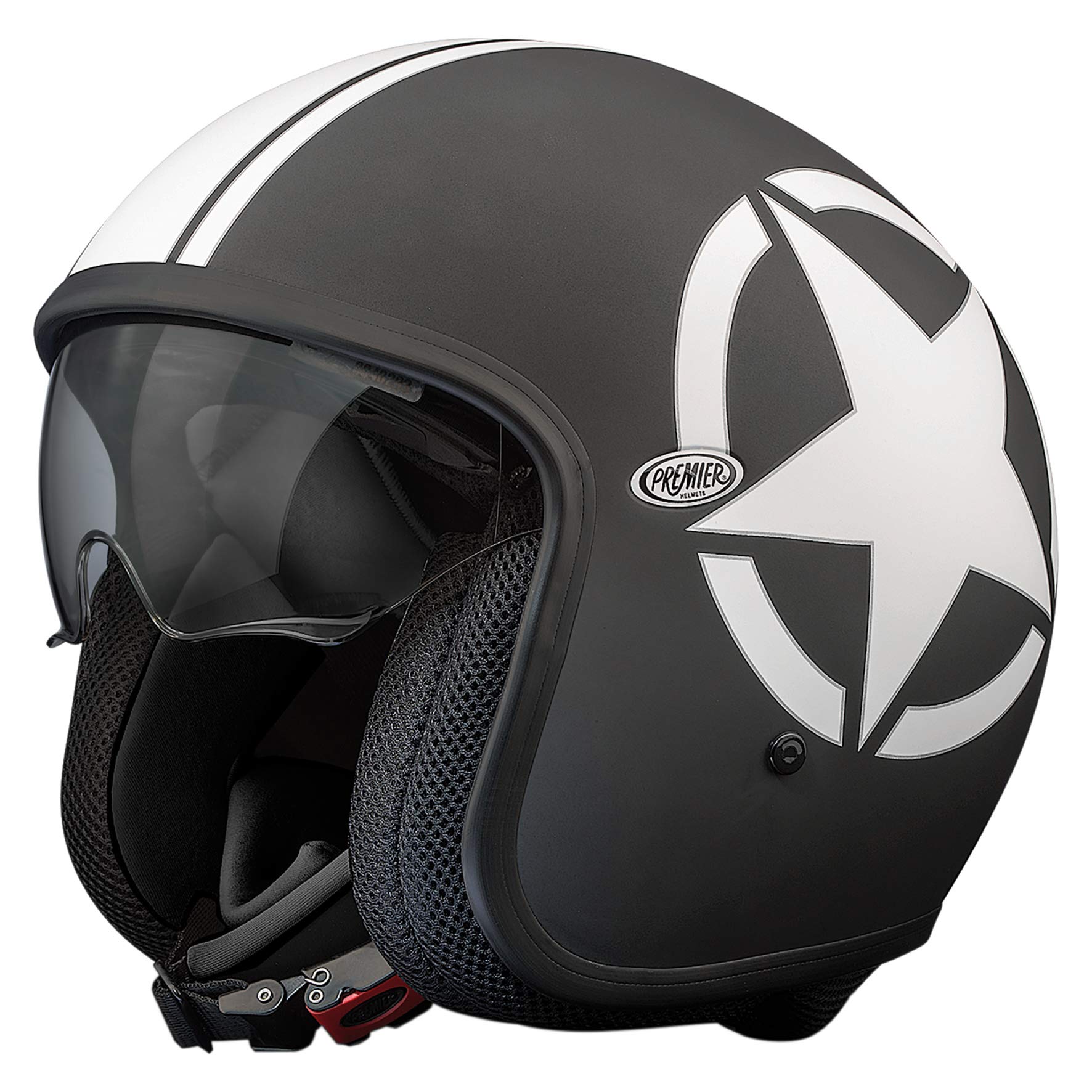 Premier HELM VINTAGE STAR 9 BM,SCHWARZ/WEISS,M von Premier