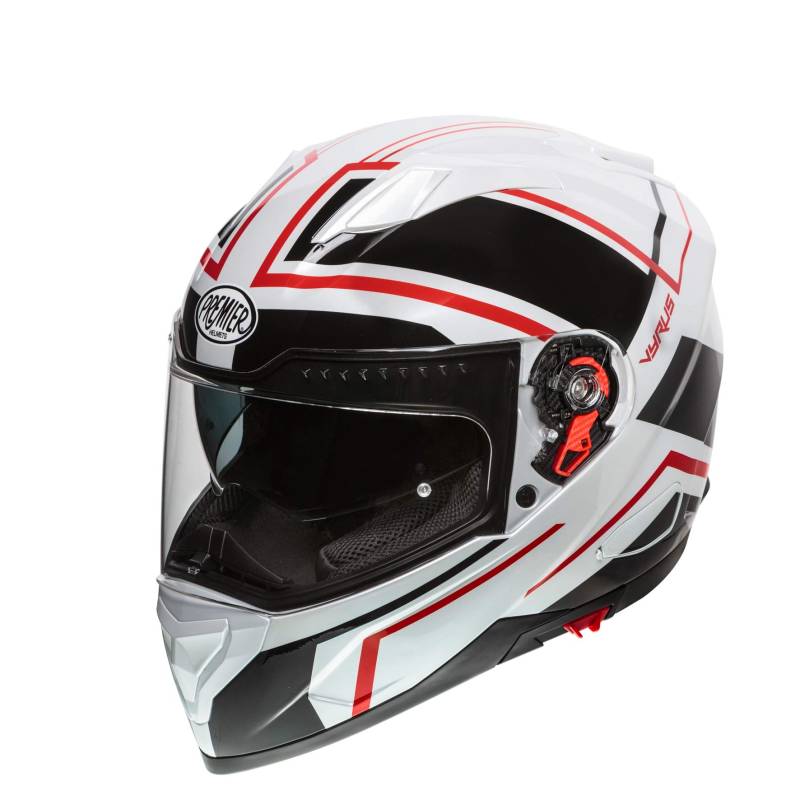 Premier HELM VYRUS ND 2,WEISS/SCHWARZ/ROT,XXL von Premier