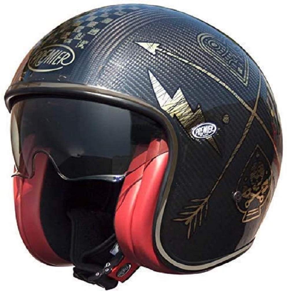 Premier Helm Vintage Carbon NX Gold Chromed,SCHWARZ/Gold Chrom,M, Vintage EVO von Premier