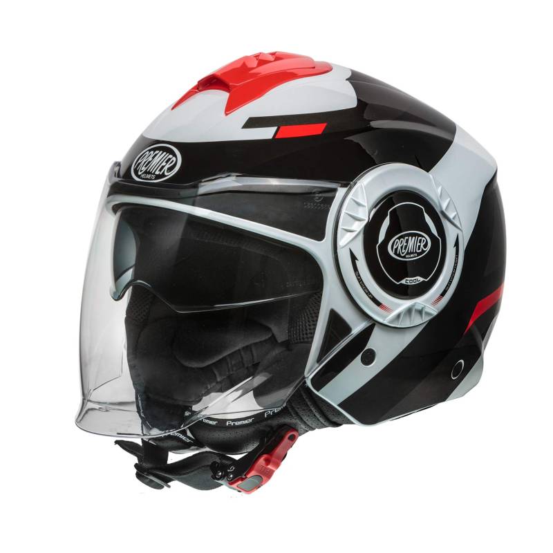 Premier HELM COOL OPT 2,SCHWARZ/WEISS/ROT,M von Premier