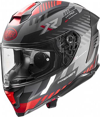 Premier Hyper XR, Integralhelm - Matt Schwarz/Grau/Rot - M von Premier