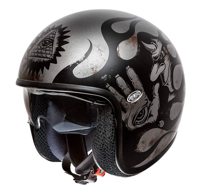 Premier HELM VINTAGE BD 17 BM,CHROM GRAU/SCHWARZ,XS von Premier