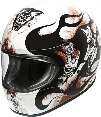 Premier Trophy BD, Integralhelm - Weiß/Schwarz - XL von Premier