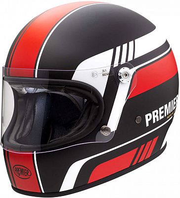 Premier Trophy BL, Integralhelm - Matt Schwarz/Rot/Weiß - L von Premier