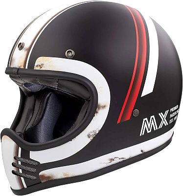 Premier Trophy MX DO O.S., Integralhelm - Matt Schwarz/Weiß/Rot - L von Premier