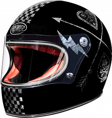 Premier Trophy NX Chromed, Integralhelm - Schwarz/Silber - XS von Premier