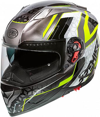 Premier Vyrus EM, Integralhelm - Grau/Schwarz/Neon-Gelb - S von Premier