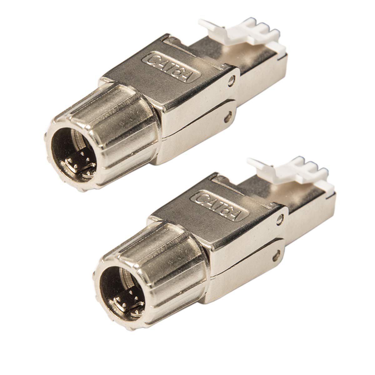 PremiumX 2x Netzwerkstecker RJ45 Cat 6a Stecker Stahl für Verlegekabel Netzwerkkabel Kabel Ethernet Werkzeuglos Werkzeugfrei LAN Anschluss 10 Gbit/s von Premium X