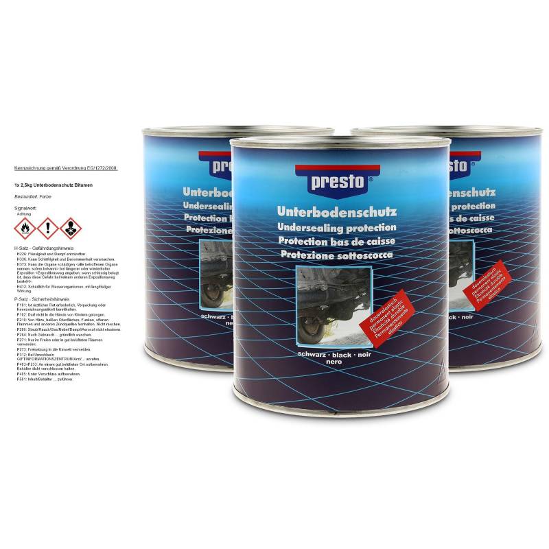 PRESTO 3x 2,5kg Unterbodenschutz Bitumen von Presto