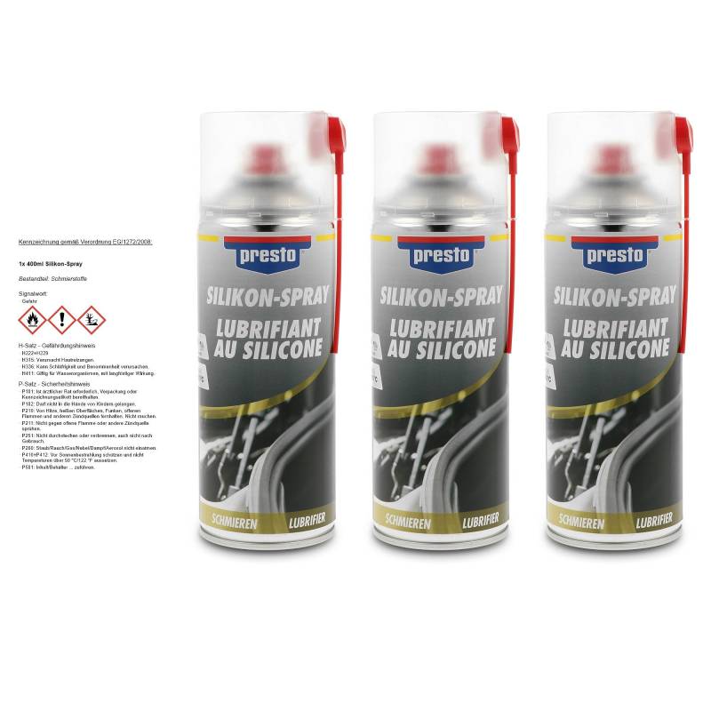 PRESTO 3x 400ml Silikon-Spray von Presto