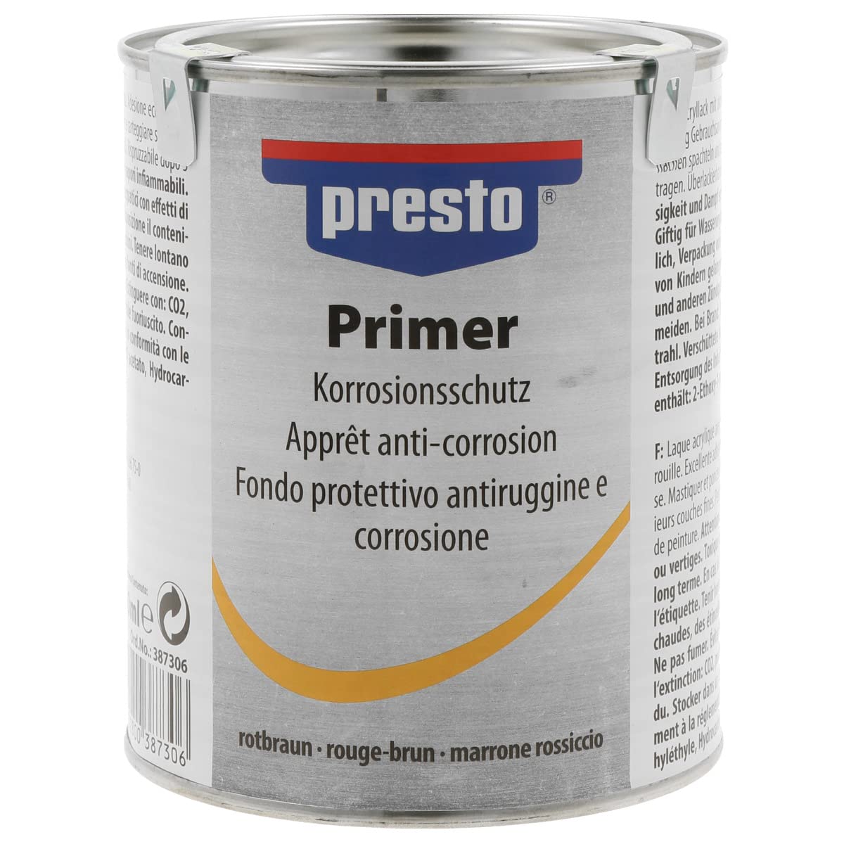 presto 387306 primer Rost- und Korrosionsschutz rotbraun 750 ml von Presto