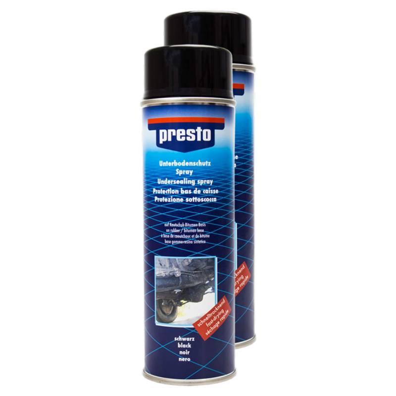 Presto 2X 306017 UNTERBODENSCHUTZ Bitumen VERSIEGELUNG SCHWARZ 500 ml von Presto