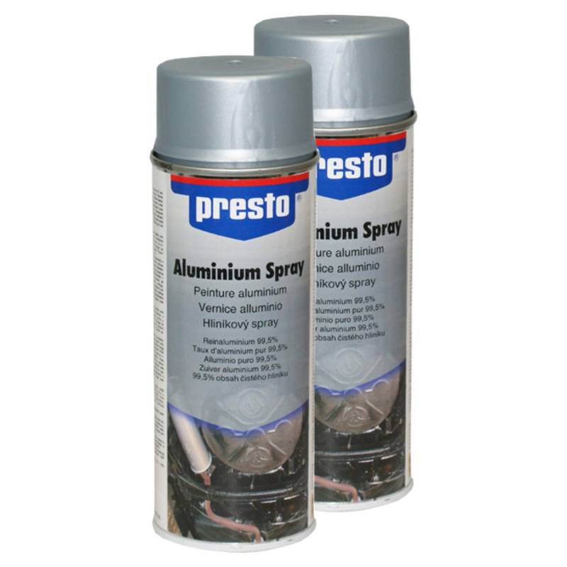 Presto 2X 307137 Aluminium Spray KORROSIONSSCHUTZ Schutz ABGASROHR AUSPUFF 400 m von Presto