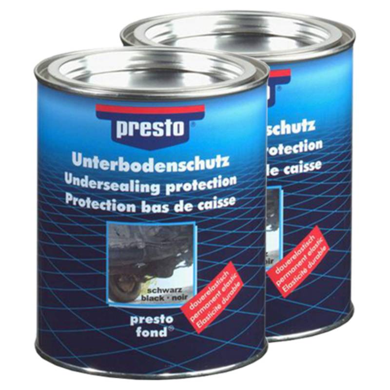 Presto 2X 603253 UBS UNTERBODENSCHUTZ Bitumen STEINSCHLAGSCHUTZ SCHWARZ 1,3 kg von Presto