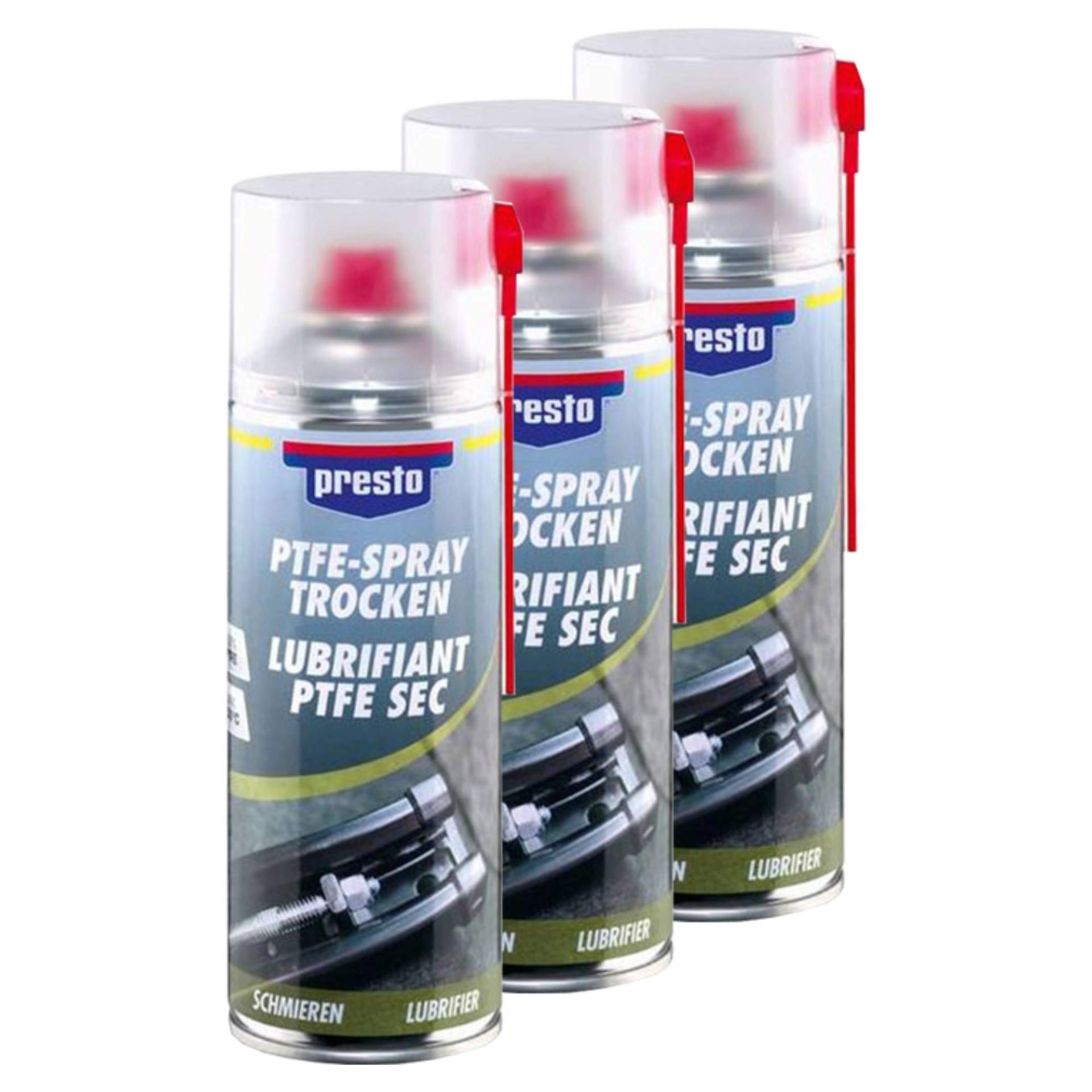 Presto 3X 429972 PTFE Spray TROCKEN OBERFLÄCHENSCHMIERMITTEL Metall Kunststoff 1 von Presto