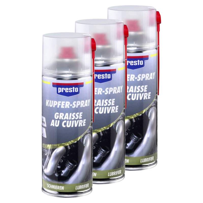 Presto 3X Kupfer-Spray Kupfer Spray SCHMIERMITTEL SCHMIERUNG 400 ml 306383 von Presto