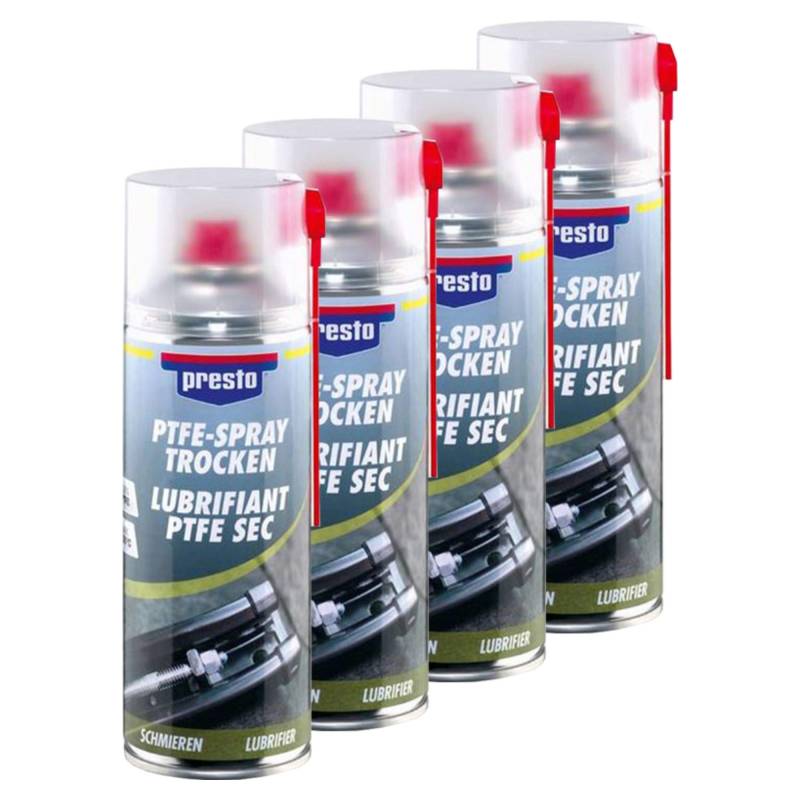 Presto 4X 429972 PTFE Spray TROCKEN OBERFLÄCHENSCHMIERMITTEL Metall Kunststoff 1 von Presto