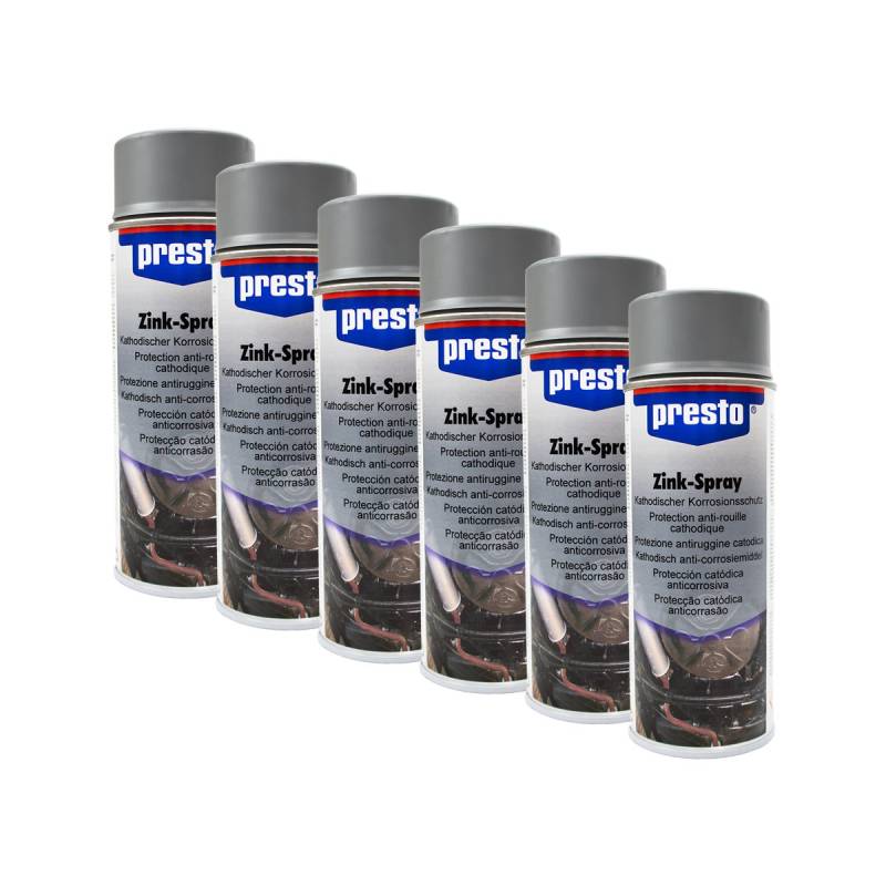 Presto 6X 308035 ZINKSPRAY Spray KALTVERZINKUNG KORROSIONSSCHUTZ EISENMETALL 400 von Presto