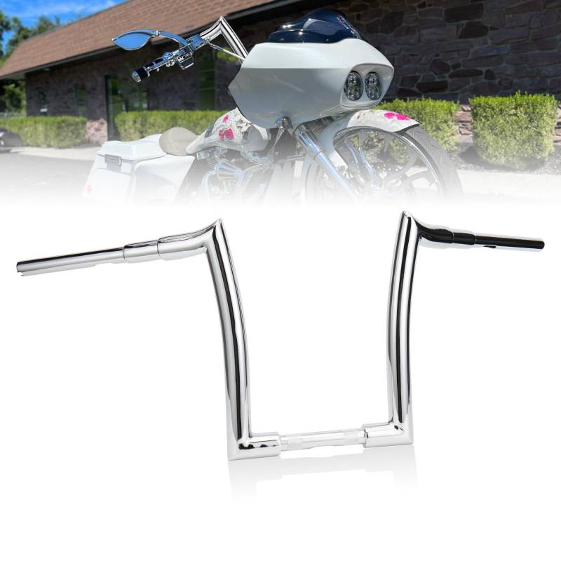 Fat Ape Hangers Road King Lenker für 1996–2013 Road Glide/1995-up Road King/2012–2017 Dyna und Softail-Modelle ab 2012–2017, Chrom von Prewired