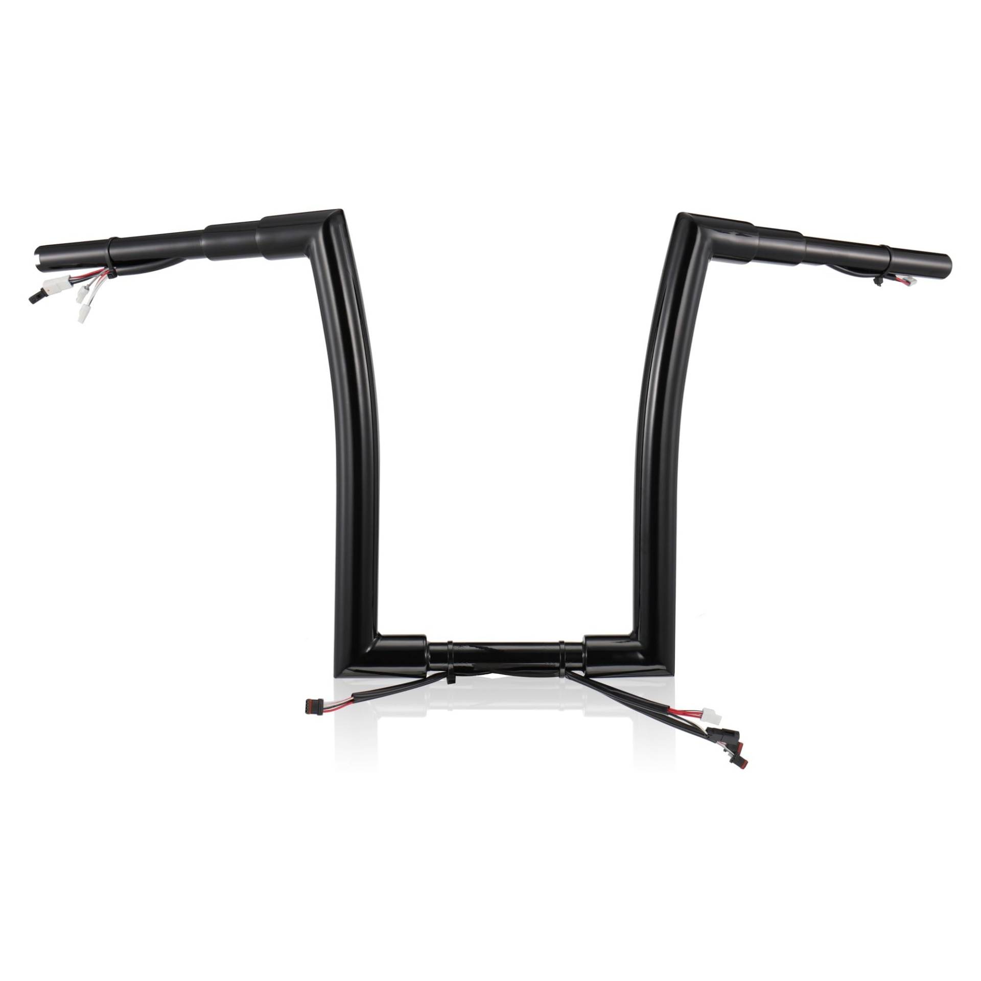 Vorverdrahtete 35,6 cm Ape Hangers 3,8 cm Lenker Rise & Can-Bus & TBW & beheizte Griffdrähte Kit für Harley Road King und Road King Classic, Schwarz von Prewired