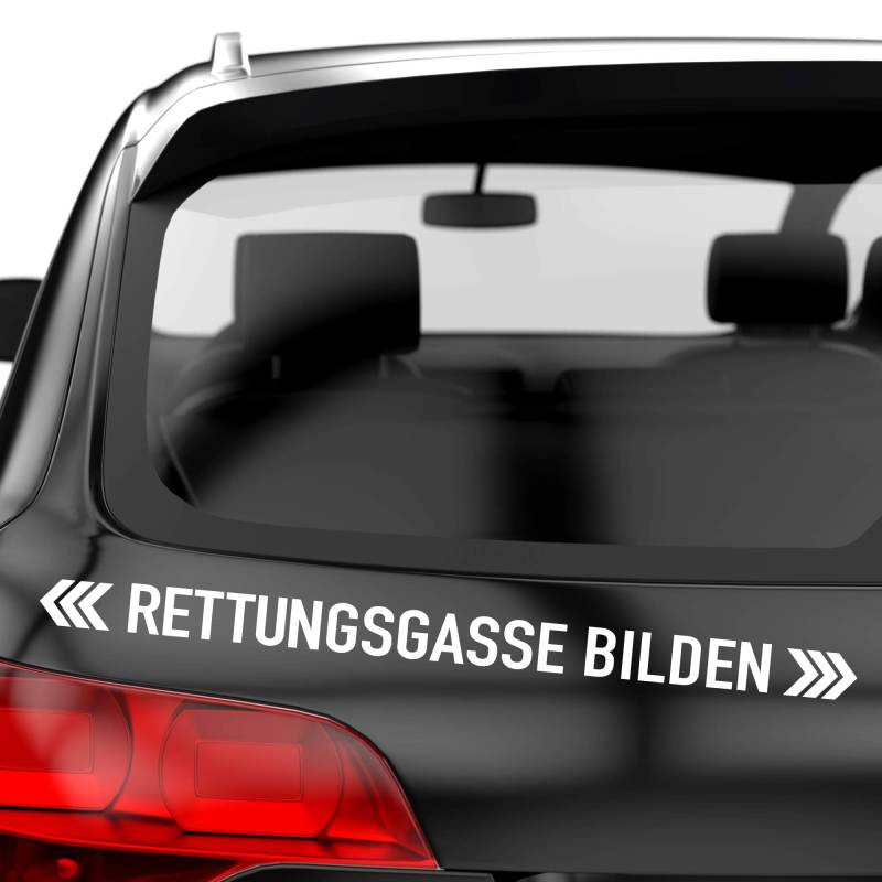 PrintAttack P002 | Rettungsgasse bilden - Auto Aufkleber 60 cm Breite | Aufkleber | Auto | Car | Heckscheibe | Heck (010 Weiß) von PrintAttack