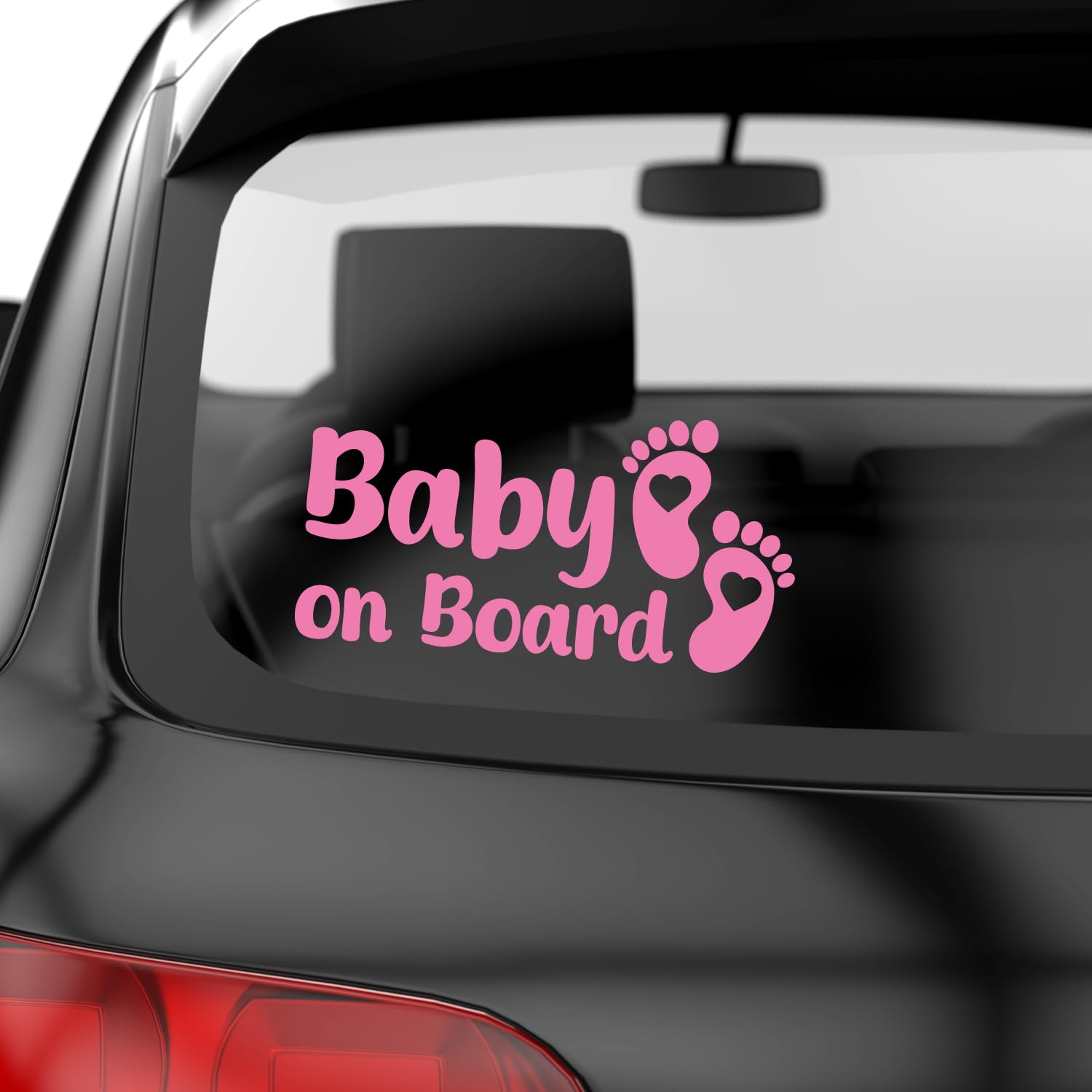 PrintAttack P003 | Baby on Board Aufkleber Füße Baby in Car Auto Sticker Babyaufkleber Autoaufkleber Vinyl (045 Hellrosa) von PrintAttack