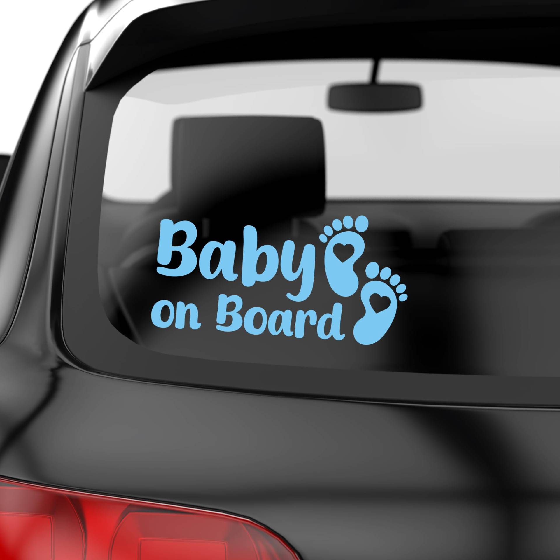 PrintAttack P003 | Baby on Board Aufkleber Füße Baby in Car Auto Sticker Babyaufkleber Autoaufkleber Vinyl (056 Pastellblau) von PrintAttack