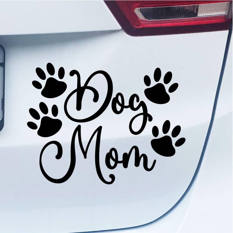 PrintAttack P008 | Dog Mom Hundeaufkleber Hunde Taxi Love Tiere Hund | Sticker für Auto, Wohnmobil | Hundeliebe (Schwarz) von PrintAttack