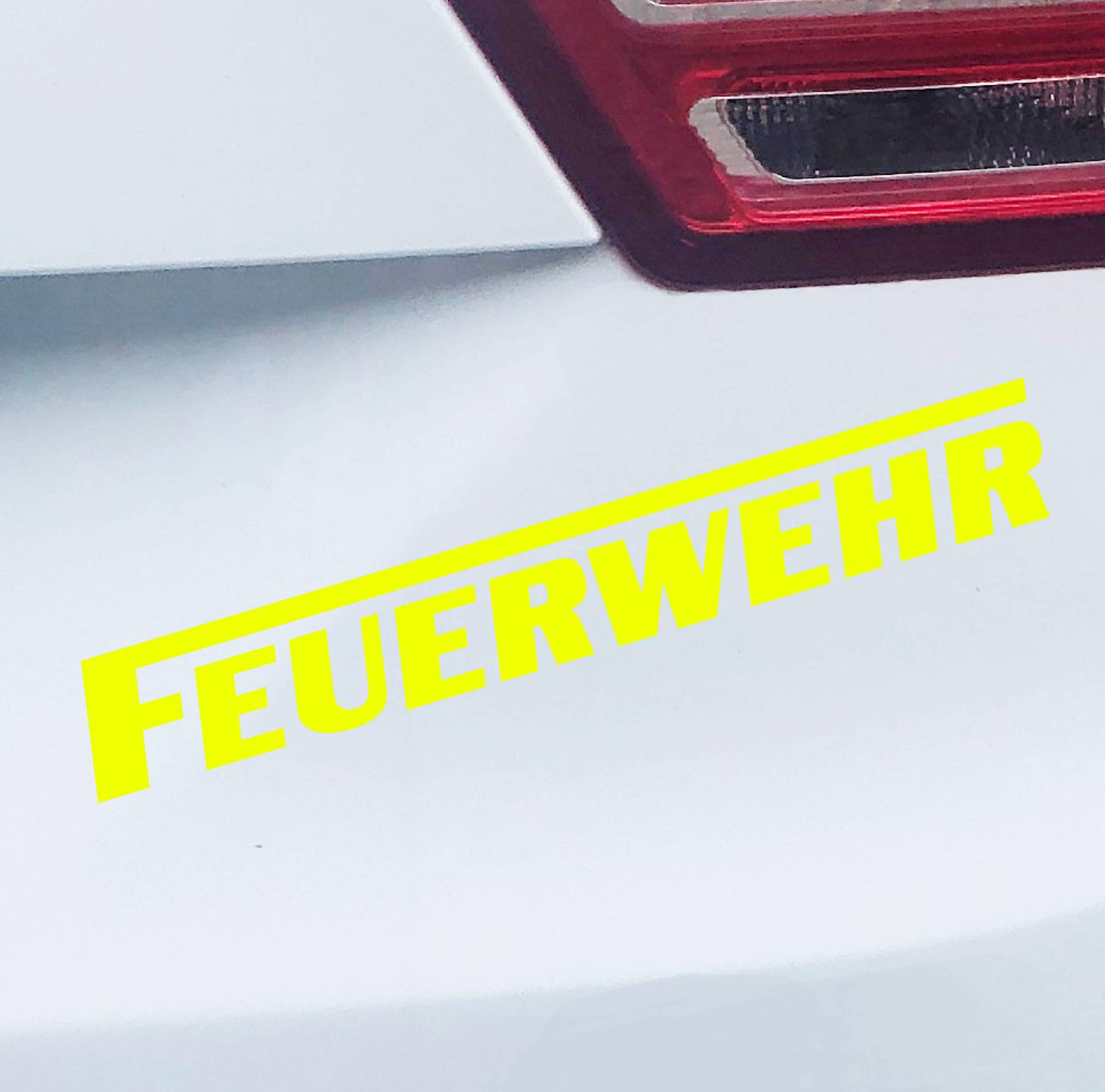 PrintAttack P058 | Auto Aufkleber Wunschfarbe Feuerwehr | langes F | Autoaufkleber | Sticker | Verschiedene Größen (Neongelb, 20cm x 3cm) von PrintAttack