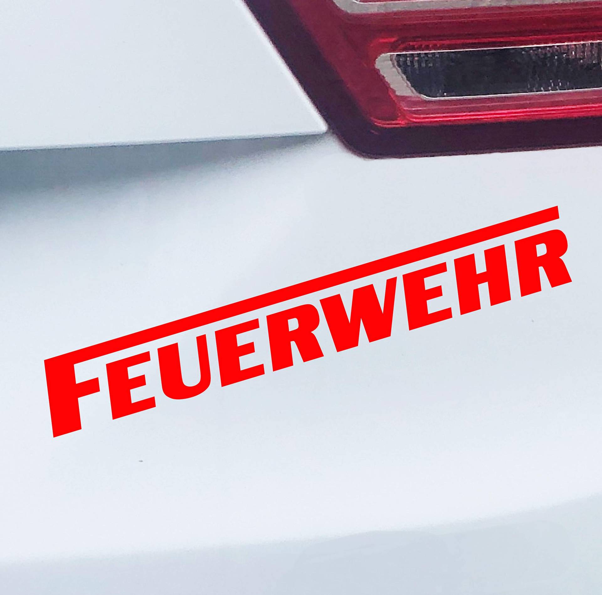 PrintAttack P058 | Auto Aufkleber Wunschfarbe Feuerwehr | langes F | Autoaufkleber | Sticker | Verschiedene Größen (Neonrot, 20cm x 3cm) von PrintAttack