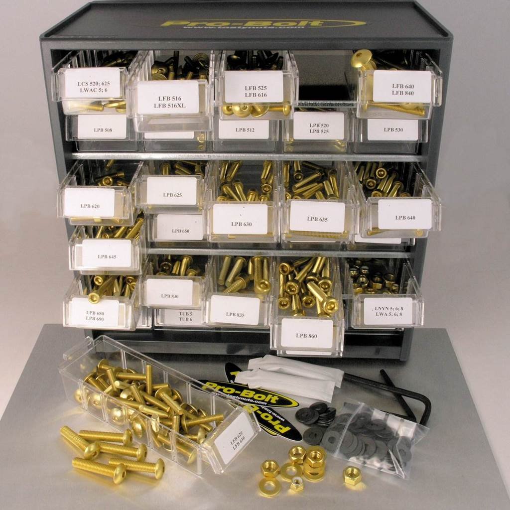 Pro-Bolt BCAB500 Aluminium Mischschrank, Gold, Werkstatt, 500 Stück, Set of 500 von Pro-Bolt