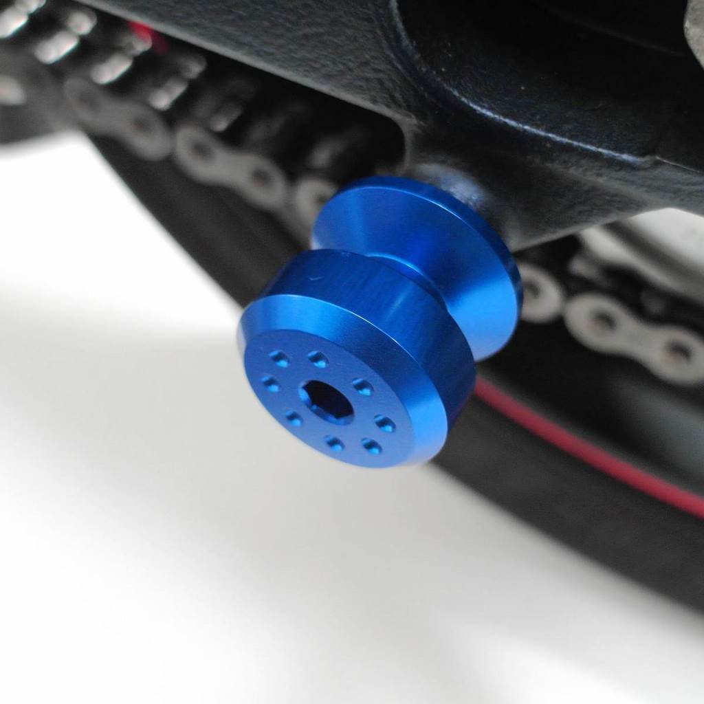 Pro-Bolt BOB10 Aluminium Paddock Stand Bobbin, Blau, 6mm Gewindedurchmesser, Neues Design von Pro-Bolt