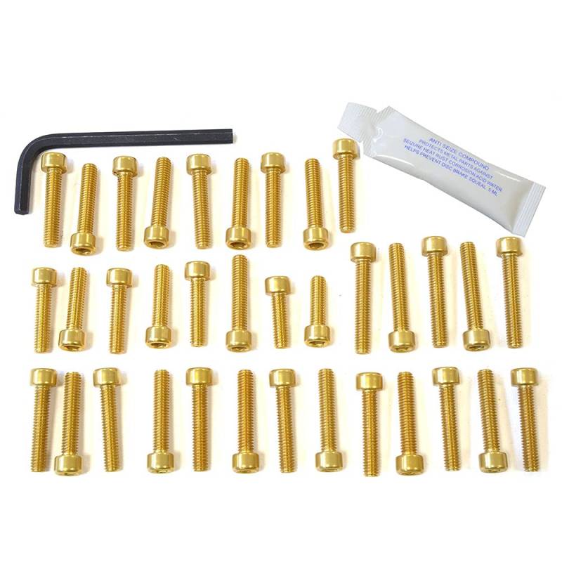 Pro-Bolt EDU030 Aluminium Motorschraubensatz für Ducati 600Edelstahl, Gold von Pro-Bolt