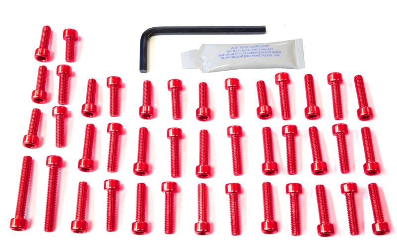 Pro-Bolt EDU033 Aluminium Motorschraubensatz für Ducati M750 Monster, Rot von Pro-Bolt