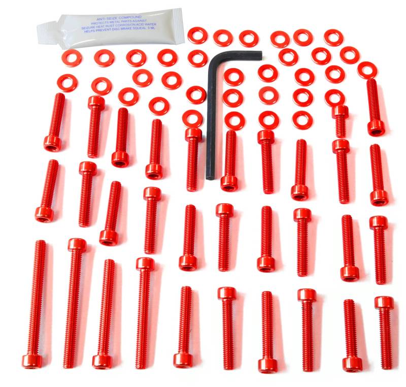 Pro-Bolt EKA234 Aluminium Motorschraubensatz für Kawasaki Z750, Rot von Pro-Bolt