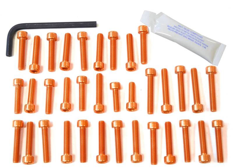 Pro-Bolt EKA305 Aluminium Motorschraubensatz für Kawasaki KLV1000, Orange von Pro-Bolt