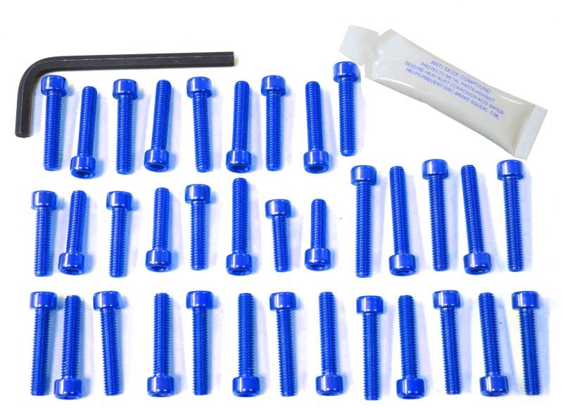 Pro-Bolt EOYA25 Aluminium Motorschraubensatz für Yamaha YZ LC 125, Blau von Pro-Bolt