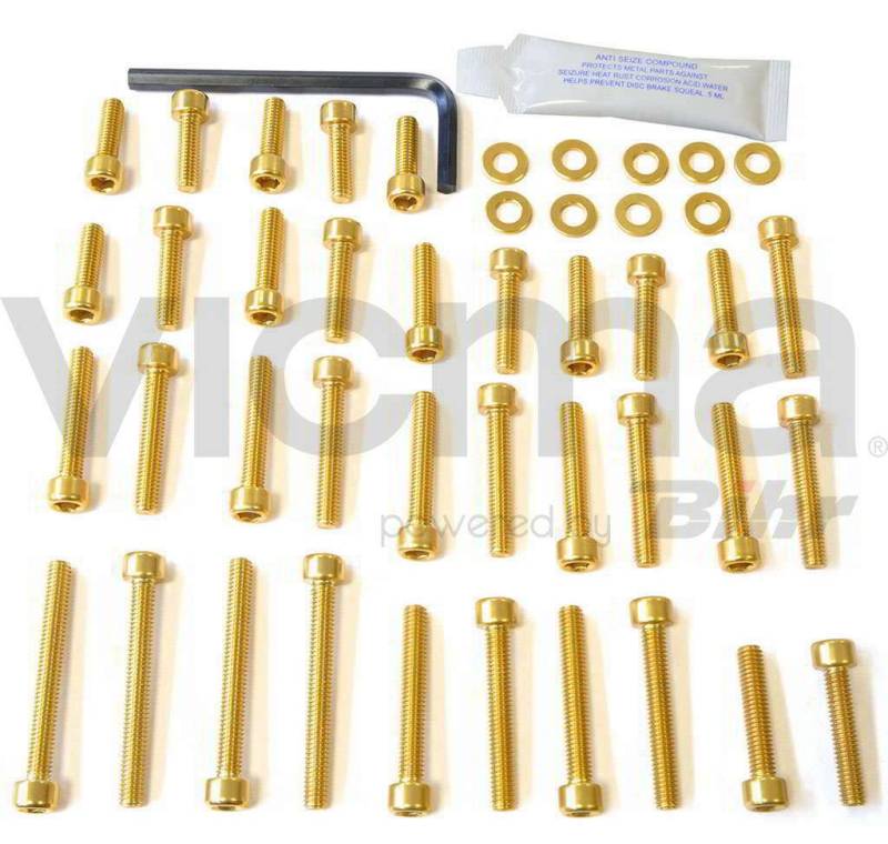 Pro-Bolt EYA398 Aluminium Motorschraubensatz für Yamaha R1, Gold von Pro-Bolt