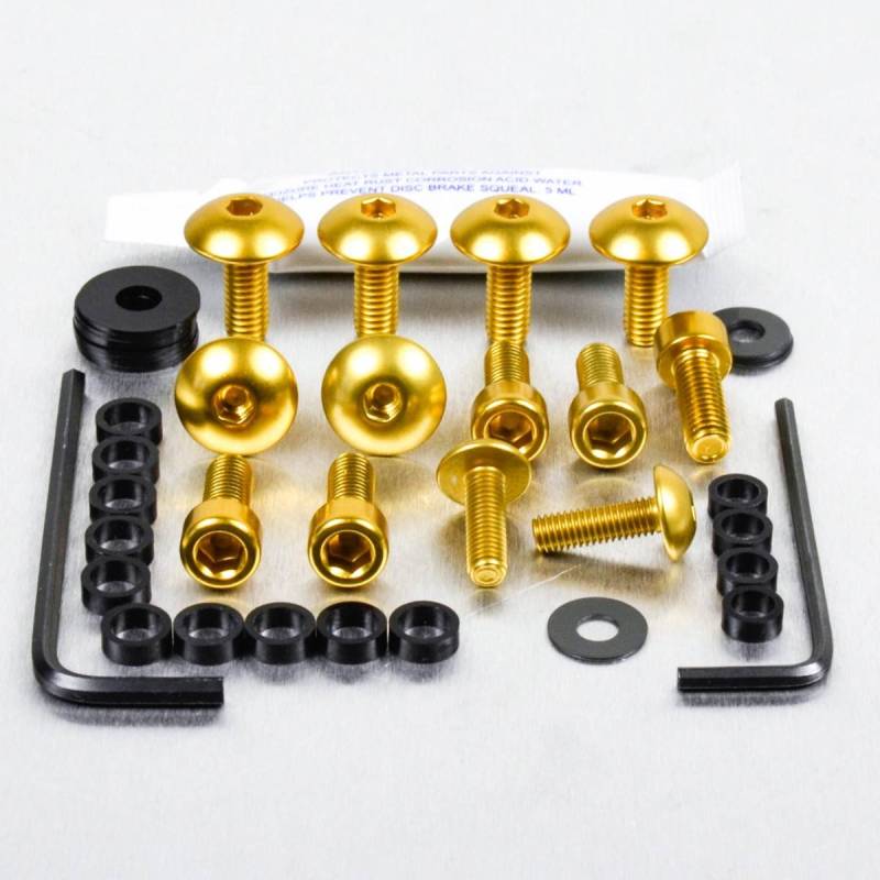 Pro-Bolt FYA196 Aluminium Verkleidungsschraubensatz für Yamaha Fazer 600, Gold von Pro-Bolt