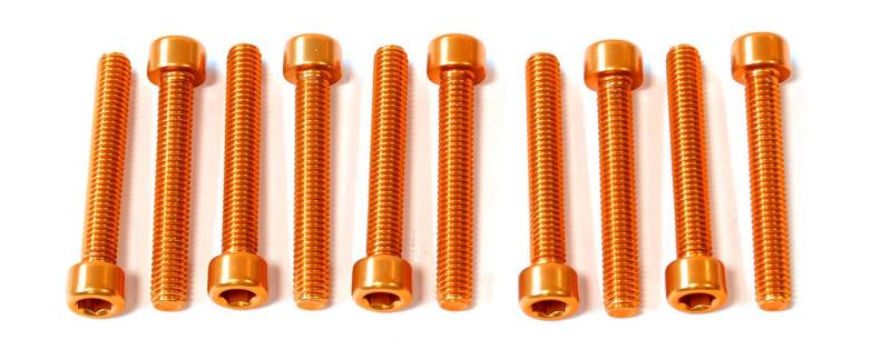 Pro-Bolt PB640-10 Aluminium Zylinderkopfschraube, Orange, 40mm Länge, 10 Stück von Pro-Bolt