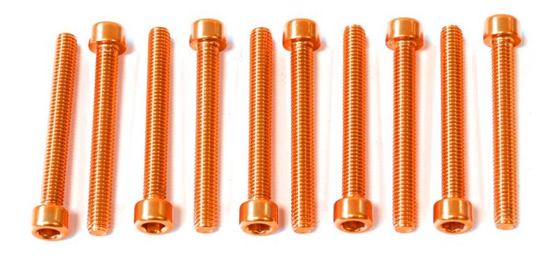 Pro-Bolt PB650-10 Aluminium Zylinderkopfschraube, Orange, 50mm Länge, 10 Stück von Pro-Bolt